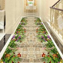 3D Kilimai Svetainės Durų Angos Ilgo Koridoriaus Kilimėlis Pastoralinio Vejos Takelio Spaudinio Virtuvės Kilimėliai Idiliško Peizažo Plotinis Kilimėlis 40x60cm beige
