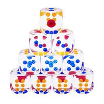 10Pcs Digital Number Cubes Corner For Kid Toys/Games Crystal Dice 6 Sided Dices 12mm blue