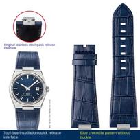 For Tissot PRX series watch T137.407 Super Player T137.410 Cowhide strap with Steel End Link calfskin 26X12mm watch Band 26x12mm-Width gray