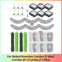 For Irobot Roomba Combo 10 Max,Combo J9+,Combo J7+/Plus Vacuum Parts Rubber Brushes Mop Filters Side Brush Dust Bags gray