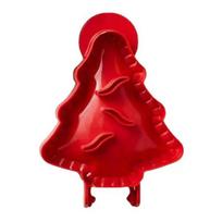 Kalėdinių sausainių pyragų formelės Plastikiniai formelės medžio, snaigės, pirštinių raštais Mini rankinių pyragų presas šventiniam kepimui 1pc red
