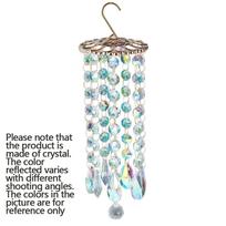 Colorful Crystal Wind Chimes Suncatcher Window Hanging Wind Bell Decor for Garden Patio Yard Courtyard Balcony Christmas Gifts white