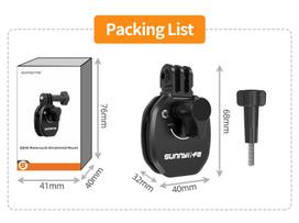 Motorcycle Windshield Clip for DJI Osmo Nano/360/Action 6 5 Pro/GoPro 13/Pocket 3 Aluminum Alloy Mount for Insta360 Go Ultra X5 black