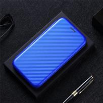 OPPO A79 5G Flip Protective Case with Multi-Card Wallet Slots Carbon Fiber International Version mėlyna