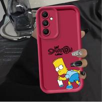 Simpsonų animacinis telefono dėklas, skirtas Samsung Galaxy A56 A32 A24 A36 A73 A55 A35 A52 A25 A26 A22 A54 A21s Galaxy A56 5G pink