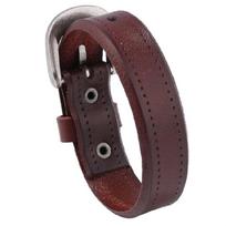 Soft Leather Strap Bracelet Elegant Wrist Jewelry Leather Wristband Everyday Wear Bracelet Suitable for Various Occasion tamsiai ruda spalva