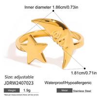 Titanium Steel Natural Stone Personalized Ring - Luxurious and High-end Multi-layered Hand Jewelry - Stainless Steel JDRW2407023 beige