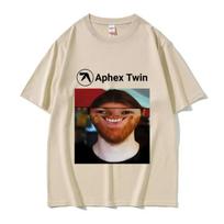 Singer Aphex Twin Face Funny Meme T-shirt Men Women Fashion Vintage Oversized Streetwear Unisex Casual Soft Cotton T Shirts Tops S juoda