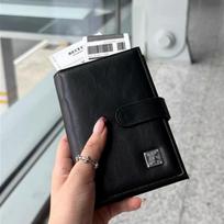 Women Passport Wallet Travel Document Organizer Long Clutch Wallet PU Leather Passport Holder Card Holder Ticket Cash Organizer RFID Blocking Purse rožinė
