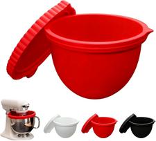For KitchenAid 5 Qt Mixer Silicone Bowl Insert Custom Fit Non Silicone Liners Heat Resistant Easy Cleanup Dishwasher Safe red