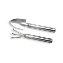 Nerūdijančio plieno augalų vazonų gėlynų 3 vnt. rinkinys: maža kastuvėlė + kastuvas + grėblys Stainless steel 2 sets#1