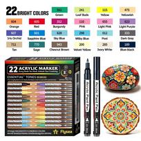 22pcs Stackable Color Pro Color Series Markers Non Toxic DIY Painting Pen  for Rock Glass Wood Mug ruda