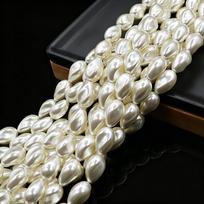 Indented Baroque Pearls 10*15mm Waterdrop Shape Imitation Pearl Glass Beads Irregular Loose Pearls Stock for Jewelry DIY Imitation Pearl&10*15mm gray
