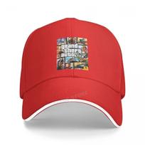 Fashion Brand Game Gta 5 Cap Unisex 100% Cotton Baseball Caps Cosplay Unisex Women Hip Hop Snapback Hat Adjustable Bone Adjustable red