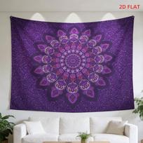 1 vnt. Didelis violetinis mandalos gobelenas Sudėtingas gėlių raštas Sienos dekoracija Idealiai tinka miegamajam, svetainei, meditacijos erdvei 150x100cm(60x40in) purple