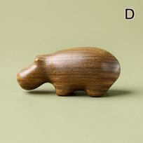 Mini mielas medinis begemotas stalo ornamentas begemoto gyvūno statulėlė rankdarbiai kūrybinga namų dekoracija juokingos dovanos D brown