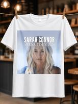 Sarah Connor Arena Tour Švelniai mėlynas portreto skydelis su centre esančiu koncertiniu užrašu Dreamy Pop Tour Unisex Visų T-shirt S gray