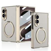 Magnetic Rotating Stand Case Galaxy Z Fold8 - Phantom Vegan Leather Hybrid Cover With Foldable Hinge Protection Samsung Galaxy Z Fold 8 black