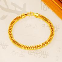 Vintage Double Buckle 24k Gold-Finish Bracelet for Men & Women - Stylish Sand Gold Jewelry Accessory yellow