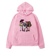 Monster High Ghouls Hoodies Cartoon Graphic Sweatshirts Y2k Sudadera Girls Kawaii Casual Kids Clothing Boys Clothes Unisex Top S