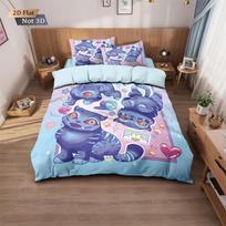 3pcs K-Pop Demon Hunters Printed Chipless Bedding Set Multi Size Comfortable Bedroom Bedding Decoration Machine Washable 135x200cm-EU-Single&set white