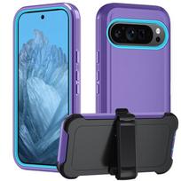 Google Pixel 10 Pro XL Rugged Full-Coverage Phone Case with Stand Single case šviesiai violetinė spalva