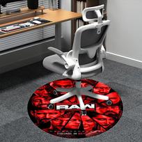 WWE RAW, Imtynių atributika Kėdės kilimėlis Apvalus kilimas Biuro kilimas, Skalbiamas mašinoje, Neslystantis, Tinka svetainėms, Miegamiesiems 80cm gray