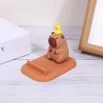 Cute Puffer Fish Kapibara Three-dimensional Doll Lazy Bracket Desktop Mobile Phone Holder Creative Small Gift Ornament gray
