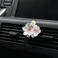 Automobilio kvepalų segtukas Gėlė Oro išleidimo anga Automobilio oro gaiviklis Persiko žiedų aromato difuzorius Automobilio dekoravimo aksesuarai Gaivus oras balta