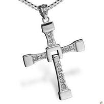 Vyriškas Europos ir Amerikos Hipsterių Greičio ir Aistros 7 Titano Plieno Karoliai Kryžiaus Pakabukas Dominuojantys Vyriški Papuošalai Dovana Silver white