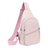 Moterims Krūtinės Sling Bag Didelės Talpos Vandeniui Atspari Reguliuojama Rankena Užtrauktukas Crossbody Krepšys Lauko Kelionėms Vienos Peties Sportinis Maišelis rožinė