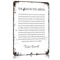 Žmogus arenoje Metalinis plakatas Skardinis ženklas Sienų menas Garažo dekoracija Svetainė Pritaikomi metaliniai ženklai Namų dekoravimui 20x30cm（7.8x11.8inch） gray