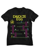Chuckie Egg Retro 8-bit Game Level For Men Vintage Arcade Pixel Art Streetwear Cotton Short Sl M black