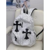 Schoolbag Korean version ins cartoon cross backpack female niche design subculture student schoolbag fashion personality backpack Length 29 width 16 height 42 mėlyna