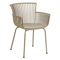 Smėlio spalvos metalinė/plastikinė sodo kėdė Surpika – Kave Home