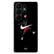 Dėklas Samsung Galaxy S26 Ultra Nike Jordan logotipas juodas fonas Maniacase juoda