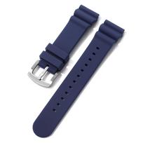 20mm 22mm Silikoninis Sportinis Dirželis Atsparus Vandeniui Nardymo Universalus Laikrodžio Dirželis Nerūdijančio Plieno Sagtis Vyriškas Guminis Pakeičiamas Laikrodžio Diržas Dirželis 20mm mėlyna