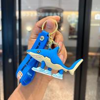 Anime Figure Tralalero Tralalas Keychain Brainrot Tungtung Sahur Cute Car Keychains For Charm Key Holder Backpack Charm Gift blue