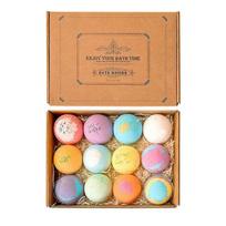 12 Pack 60g Bath Bombs for Home & Hotel, Moisturizing Body Cleaner with Spa Bubbles for Dry Skin