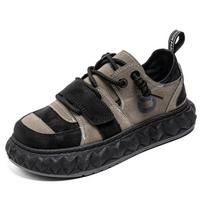 Men's Sports Shoes Fashion Designer Tire Sole Running Shoes Teenagers Thick-soled Low-top Casual Super Fiber Trendy Sneaker 44 gray