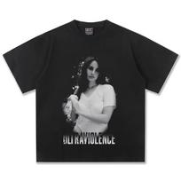 Lana Del Rey Ultraviolence Graphic TShirt Unisex Loose Casual 100 Cotton Short Sleeve Vintage Street Style Women Unisex Tshirts S gray