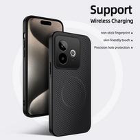 For Realme GT 7T Case for  Magnetic Fiber Stripes Leather Silicone Cover for Realme GT 7 T GT7 Wireless Charging Shell Realme GT 7 gray