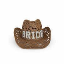 Crochet Western Cowboy Hat Hollow Jazz Hat Fashion Bride Wifey Cowboy Hat  For Wedding Bridal Party Brown WIFEY brown