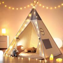Besrey Kids Tent, Children's Playhouse, Mini House, Indoor Play Tent for Girls, Easy Assembly, Foldable, Gift, Gray beige