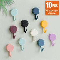 10 vnt Lipnus sieninis kabliukas Tvirtas be gręžimo Palto krepšys Vonios kambario durys Virtuvės rankšluosčių pakabos kabliukai Namų laikymo priedai Five Random Colors