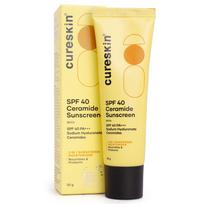 Cureskin SPF 40 Ceramide Sunscreen with Hyaluronic Acid & Ceramides | 2-in-1 Sunscreen Moisturizer, Broad Spectrum, SPF 40 & PA+++, 50 g (Pack of 1) beige