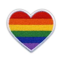 Patchion Rainbow Heart - Self-Adhesive Backing - Embroidered Patch/Badge/Emblem