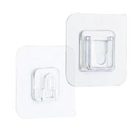 Clear Double Sided Adhesive Wall Hooks Waterproof Adhesive Wall Hooks Traceless Wall Mount Sticky Hook for Bathroom Kitchen white