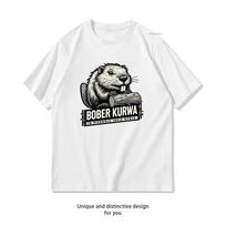Bober Kurwa ja pierdole jakie bydle Tshirt WoUnisex Unisex Summer Oneck Breathable Graphic T Shirts Casual Outdoors Tops Tee S black