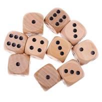 Game 20mm Board Games Game Toys Playing Games D6 Dice Wooden Dice Square Point Dice 6 Sided Dice 10pcs beige